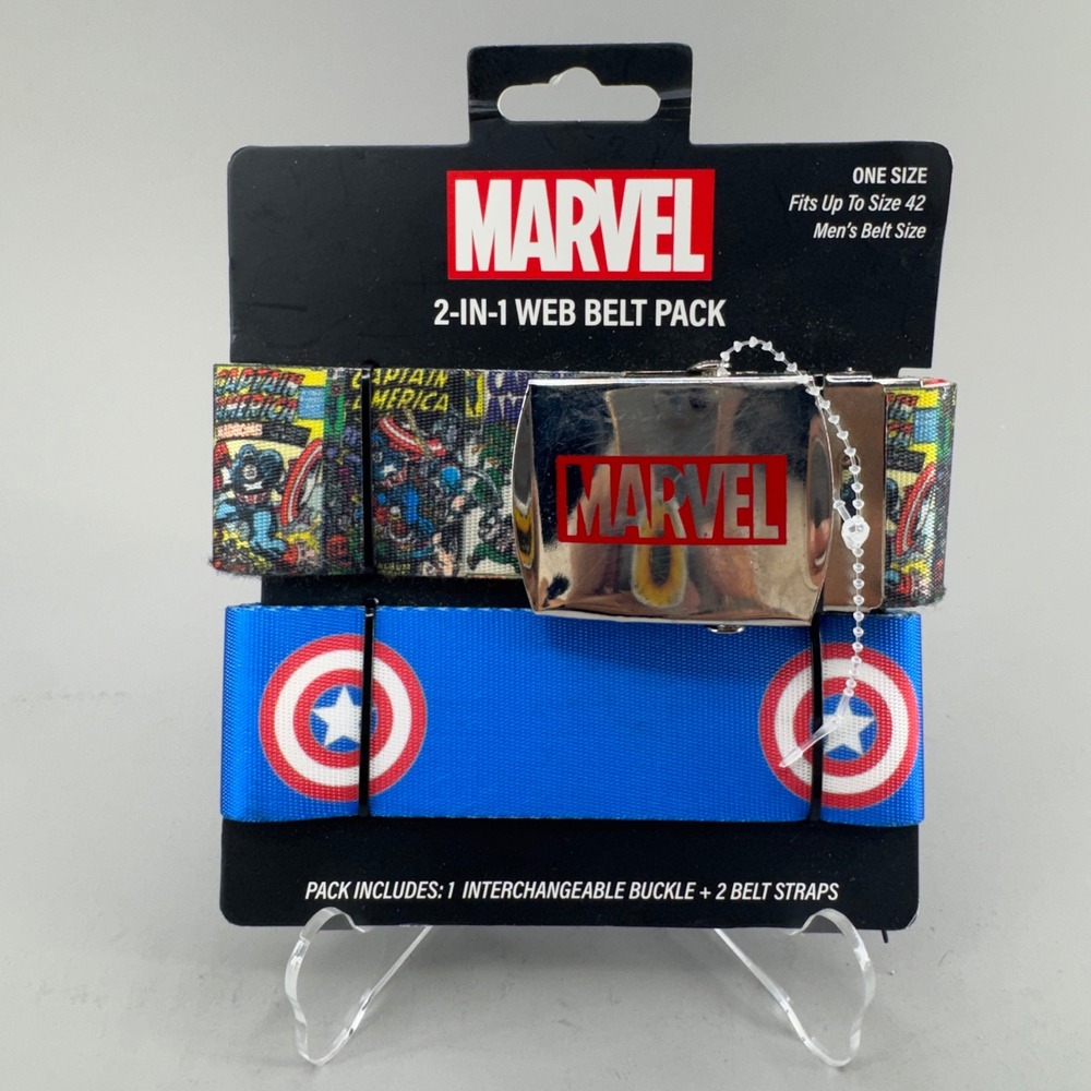 Marvel Captain America 2-in-1 Web Belt Pack One Size Multi Comic Book Superhero